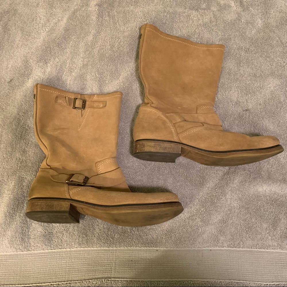Vintage American Eagle Outfitters Tan Suede Motor Cycle Boots